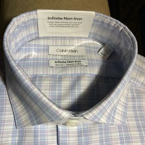 NWT Calvin Klein brand infinite slim fit non iron dress shirt.